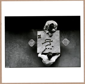 SIGNED - DANNY LYON - DOMINOES PLAYERS, 1968 FROM THE SERIES CONVERSATIONS WITH THE DEAD - LTD 6" x