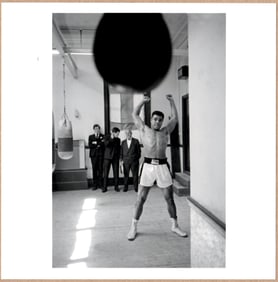 SIGNED - THOMAS HOEPKER MUHAMMAD ALI STARING DOWN THE PUNCHING BAG - LTD 6"x6" MAGNUM PRINT