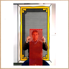 SIGNED - THOMAS HOEPKER - ROY LICHTENSTEIN NY STUDIO 1982 6" x 6" PHOTOGRAPH