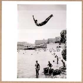 ESTATE STAMPED - MARC RIBOUD - DIVER, DUBROVNIK, YUGOSLAVIA, 1953 - 6" x 6" MAGNUM PRINT