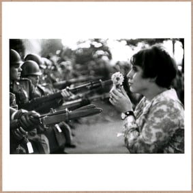ESTATE STAMPED - MARC RIBOUD - VIETNAM PROTEST FLOWER GIRL 6" x 6" MAGNUM PRINT