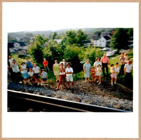 SIGNED - PAUL FUSCO - PEOPLE ALONG THE TRACKS RFK FUNERAL TRAIN - ROBERT/BOBBY KENNEDY 6"x6" PHOTO