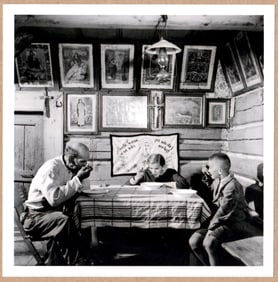 SIGNED - RENE BURRI - FAMILY AT THE TABLE - LTD 6" x 6" RARE 2014 MAGNUM ARCHIVAL PRINT