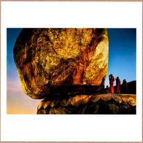 SIGNED - STEVE MCCURRY - GOLDEN ROCK KYAIKTIYO MYANMAR LTD 6" x 6" PHOTOGRAPH