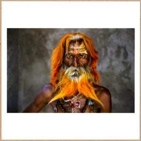 SIGNED - STEVE MCCURRY - RABARI TRIBAL ELDER, 2010 RAJASTHAN INDIA 6" x 6" MAGNUM PRINT