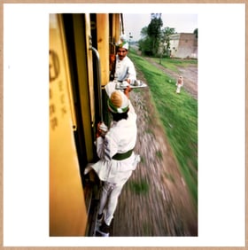 SIGNED - STEVE MCCURRY PAKISTAN TEA ON TRAIN LTD 6" x 6" MAGNUM ARCHIVAL PRINT