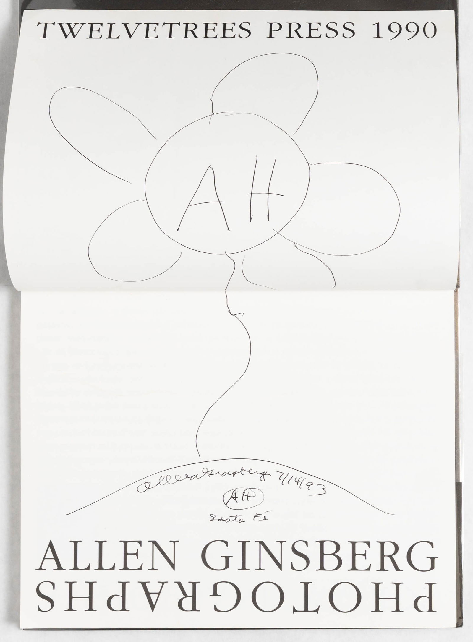 Allen Ginsberg, Photographs [SIGNED 1990 1ST ED WITH LARGE 2-PAGE FLOWER DRAWING] (1 of 13)