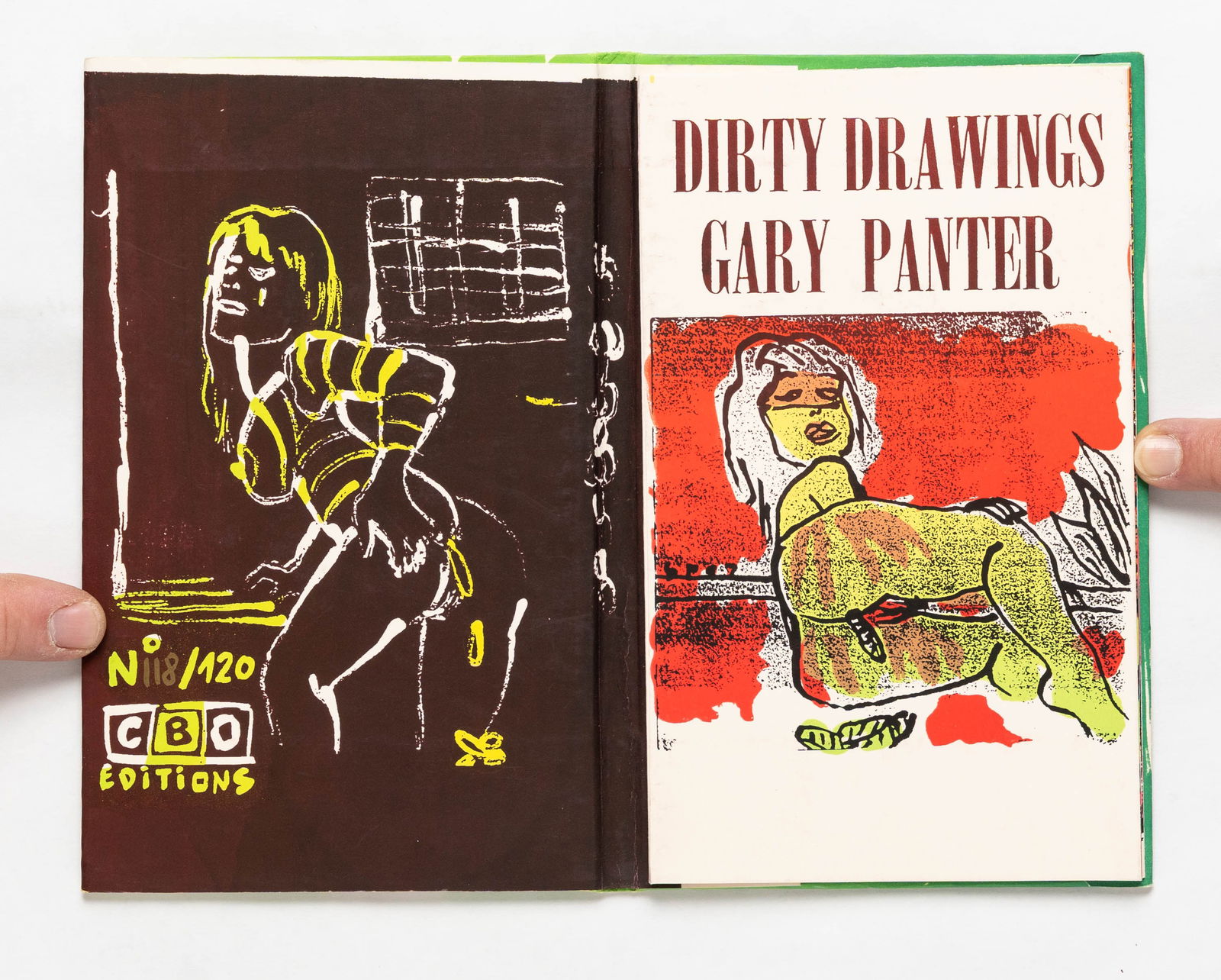Gary Panter, Dirty Drawings [RARE LTD ED #/120 - FINE]: CBO Editions, n.d. Hardcover accordian-style, silk-screened book. First Edition, Limited Edition of only 120 individually numbered copies (this being #118/120). 10 pages of full-page silkscreened imag