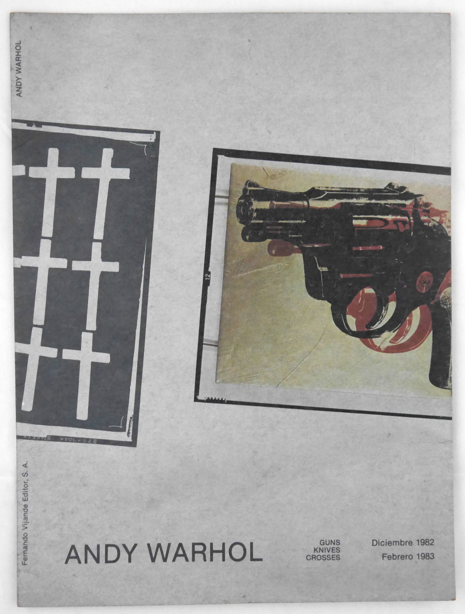 Warhol, Andy; Guns, Knives, Crosses [RARE 1982 EXHIBITION MULTIPLE/PROMOTIONAL FOLDER W/ INSERTS] (1 of 7)