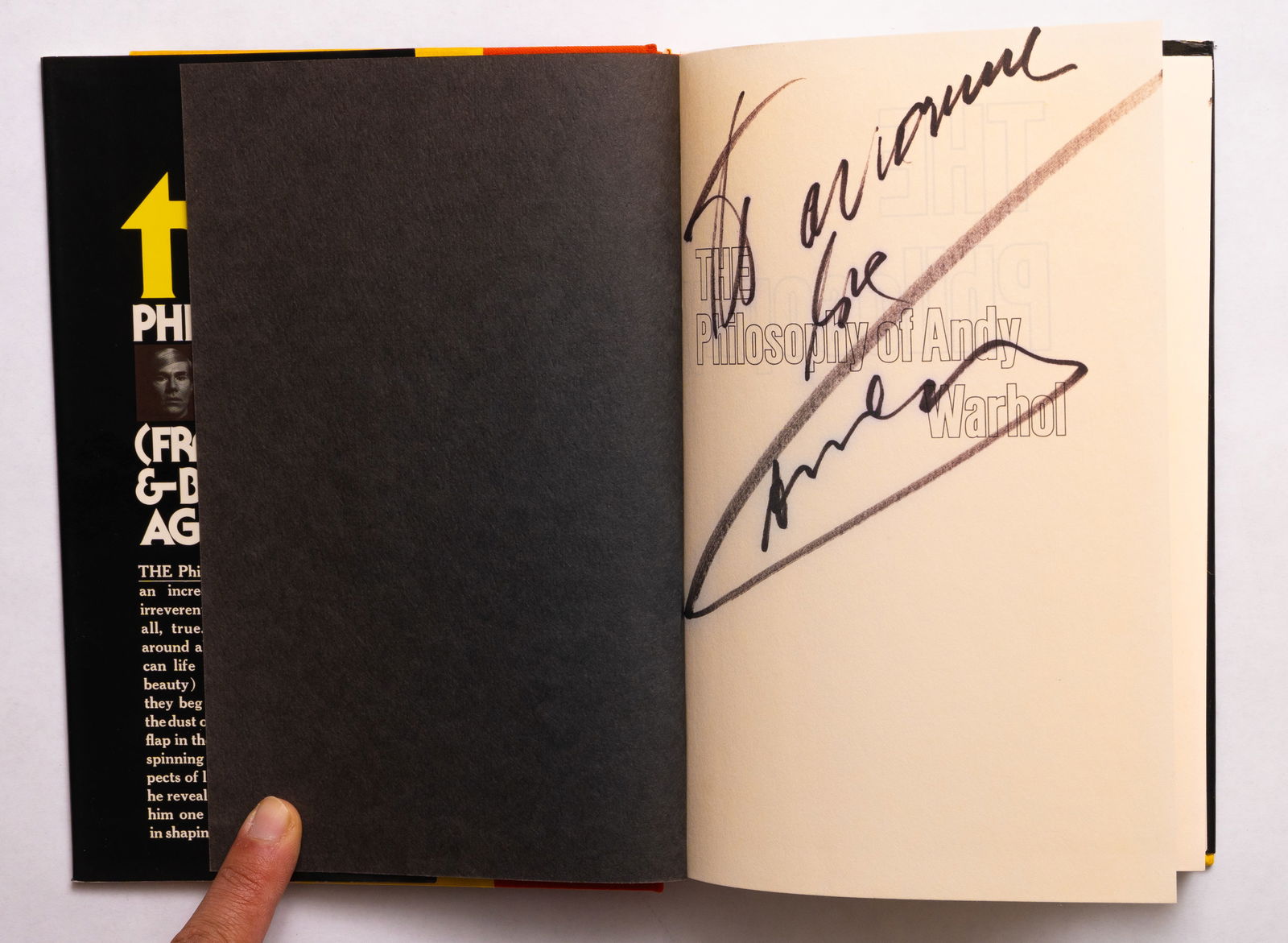 Warhol, Andy ; Philosophy from A to B [SIGNED 'ANDY'] (1 of 4)