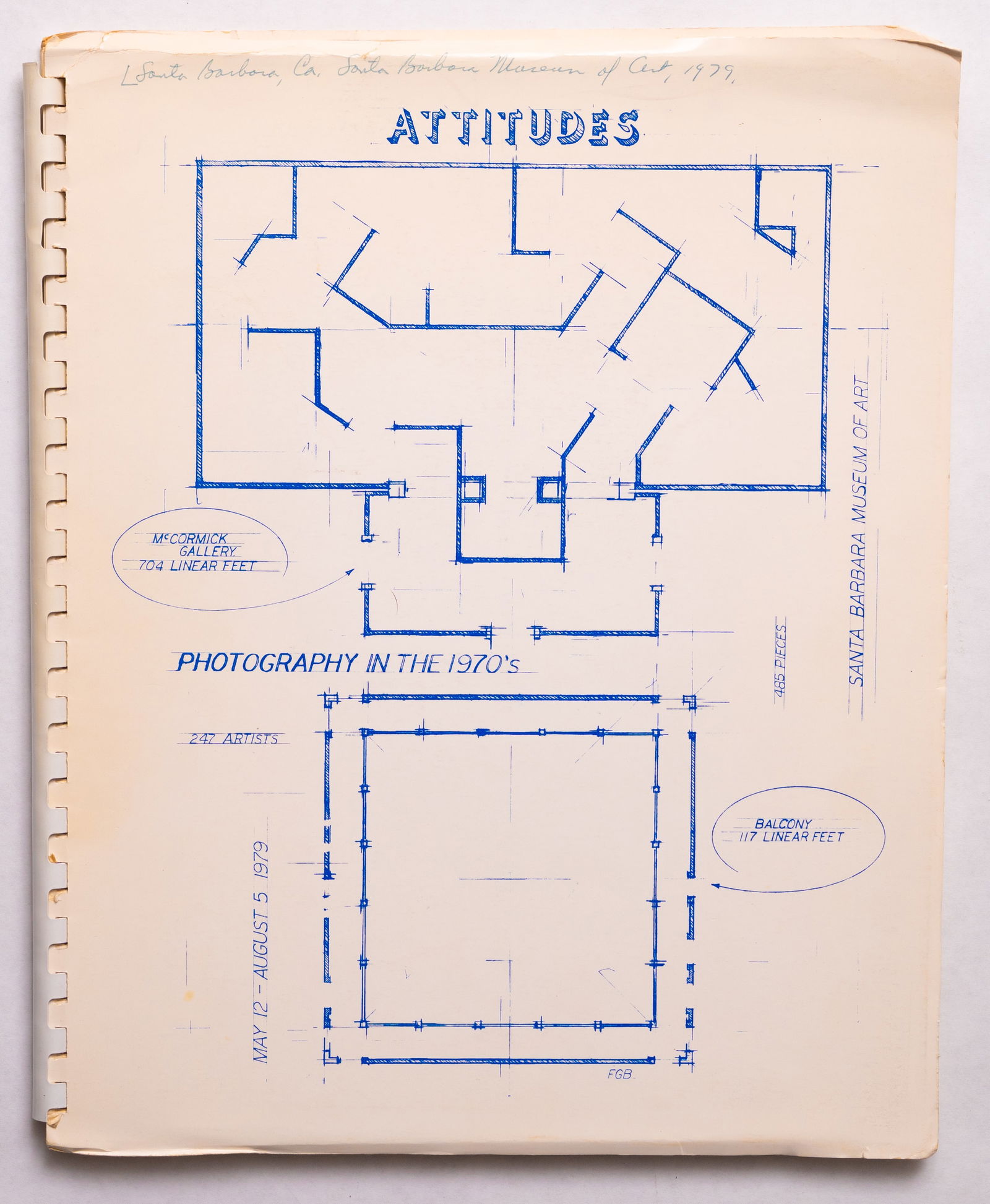 Parker, Fred R.; Attitudes: Photography in the 1970's [SIGNED - RARE LTD ED #/1000 COPIES - FINE]: Santa Barbara, CA: Santa Barbara Museum of Art 1979. Softcover in plastic spiral binding. First Edition, First Printing. Limited Edition of only 1000 individually numbered and signed copies (this bein