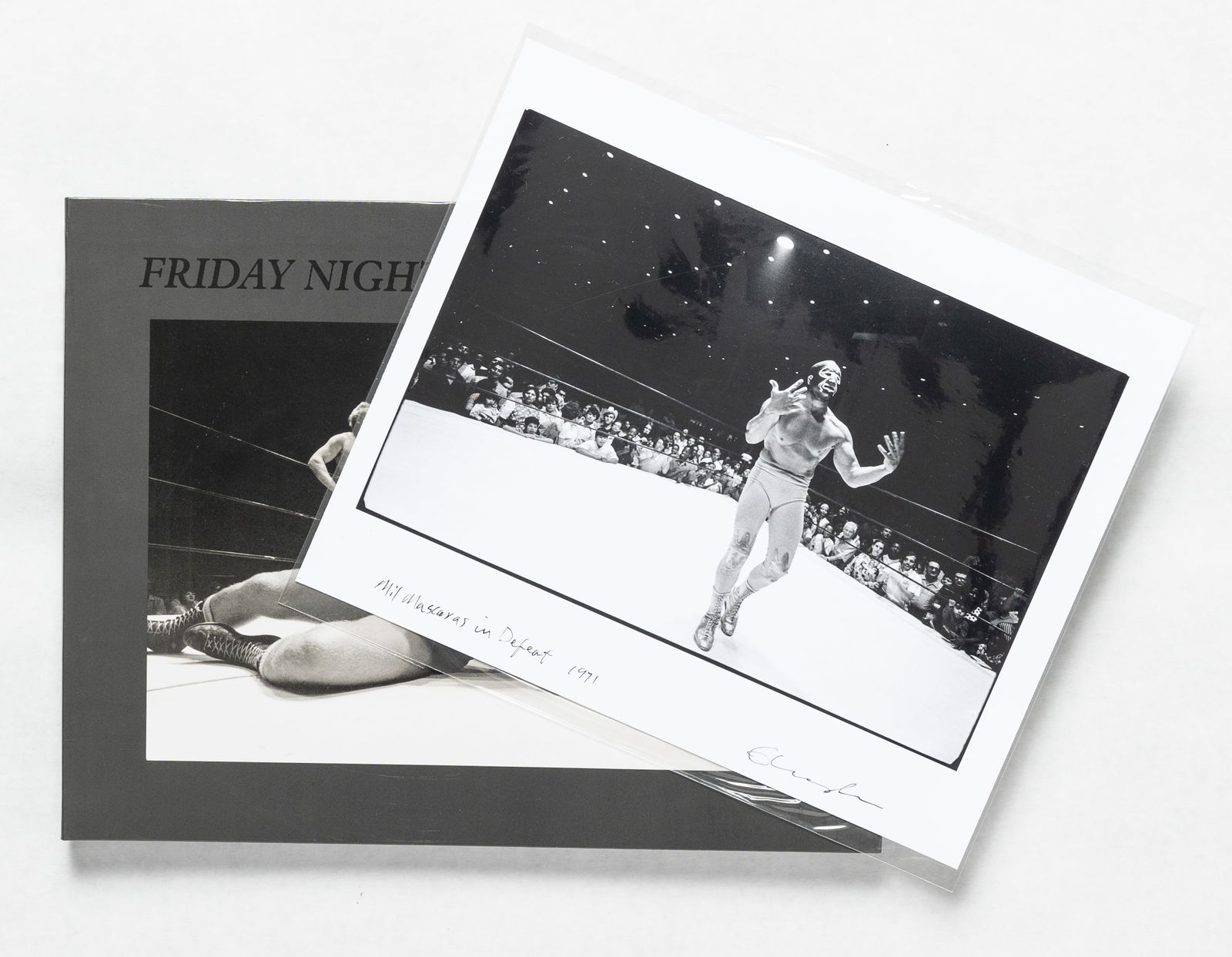 Winningham, Geoff; Friday Night in the Coliseum [WITH SIGNED 8 x 10 SILVER GELATIN PRINT]: Houston, TX: Dancer Press, 2020. Flexicover with photographic image to front panel with a SIGNED 8 x 10 silver gelatin print laid in (this print is SIGNED and titled on the recto, but unnumbered, and