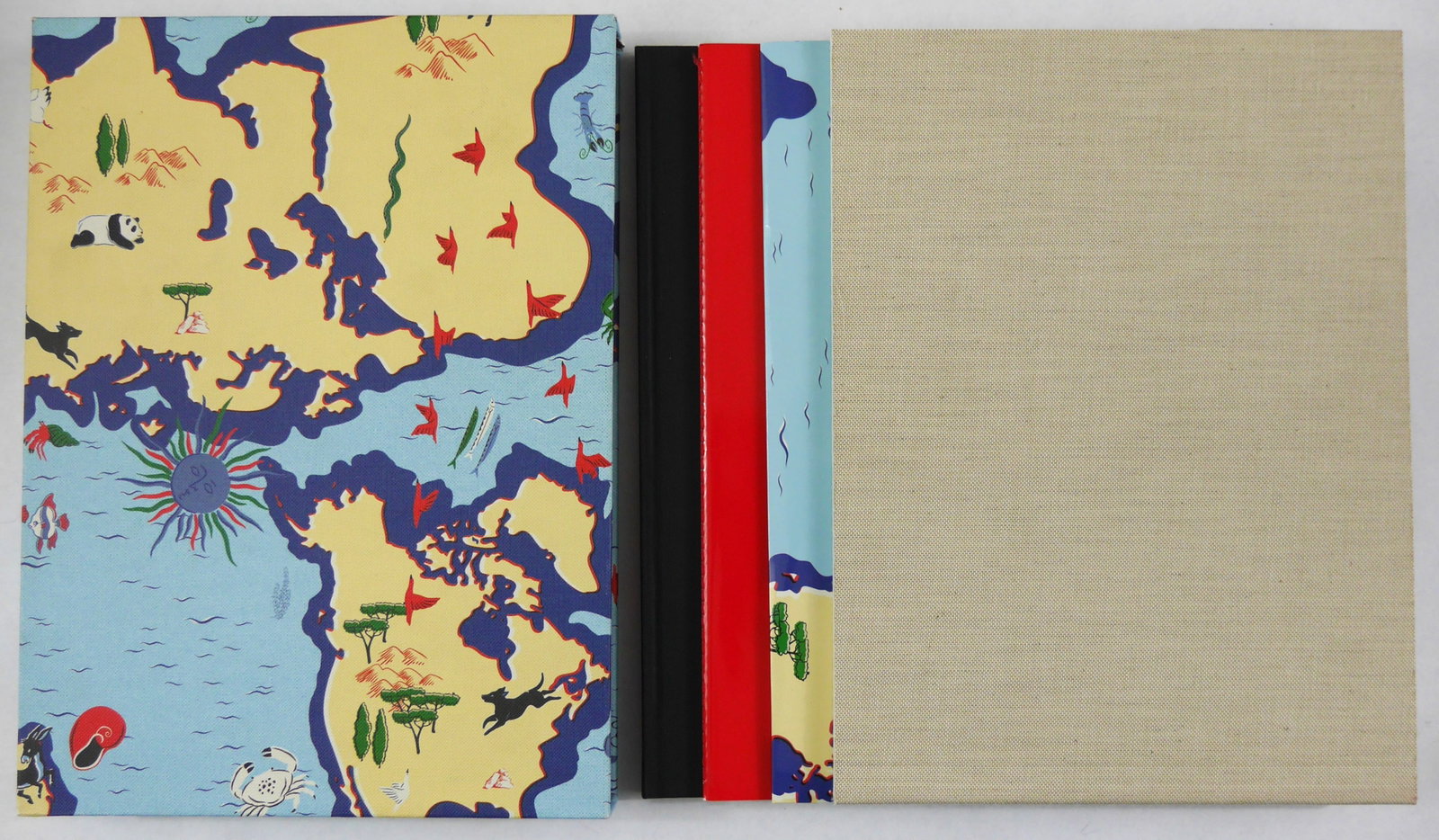 Soth, Alec; Bottega Veneta: Summer 24 Fanzine [2024 1ST EDITION - FINE]: Bottega Veneta, 2024. 4 softcover volumes house in an illustrated cloth slipcase. First Edition. 8 x 5 inches. (4 volumes) 2 volumes with color photographic images throughout by Alec Soth, a travel jo
