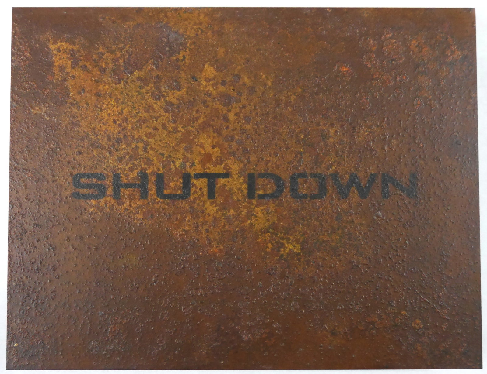 Lingg, Christopher; Shut Down: Industrial Ruins in the East [SIGNED LTD ED with Slipcase]: Edition Aufbruch, 2007. Hardcover screw-bound with metal covers (each copy is unique, being bound in multi-coated rusty meltal plates) housed in printed cardboard slipcase. 161 pages with 104 color ph