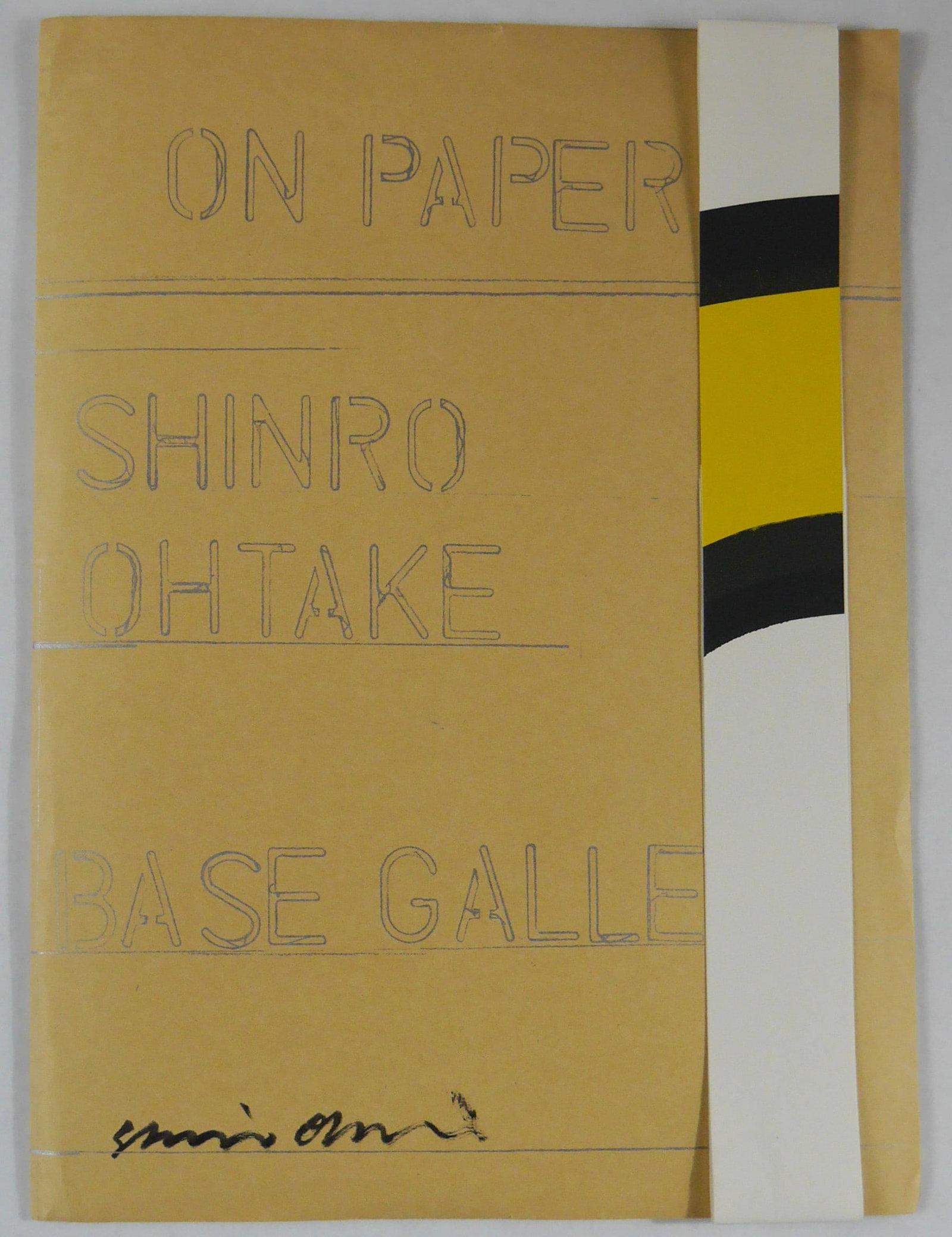 Shinro Ohtake : On Paper [SIGNED - 2005 1ST EDITION - FINE]: Base Gallery, Tokyo. (2005). 12 x 10 inches. Paperback in plain manilla folder with titles to front cover and belly band/obi (folder contains about 22 unbound, folded leaves with 45 plates and a separ
