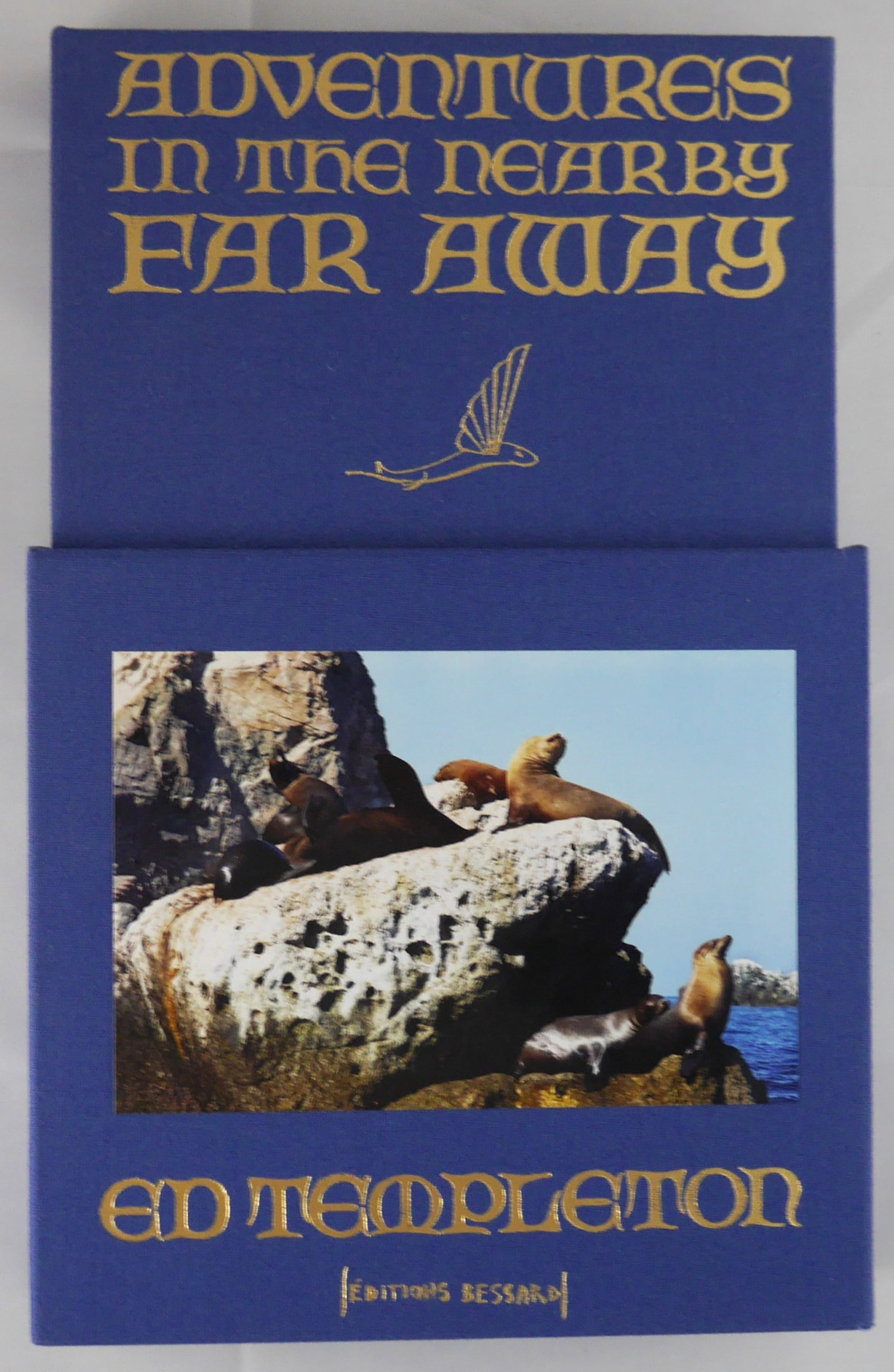 Templeton, Ed; Adventures in the Nearby Far Away [2015 1ST ED 1ST PRINT 1/1000 COPIES]: France, Editions Bessard, 2015. Accordion-fold hardcover with tipped in image on the front panel housed in cloth slipcase. First Edition, First Printing.Limited edition of only 1000 copies issued worl
