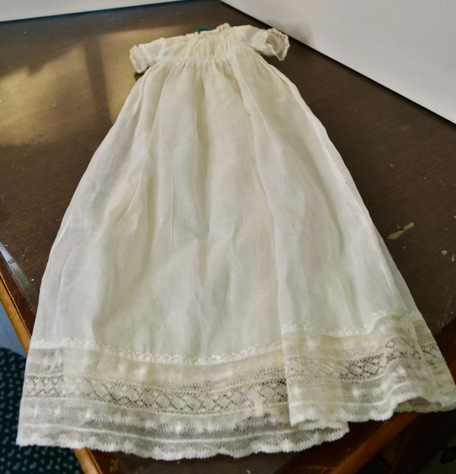 Long white vintage baby gown and slip (1 of 3)