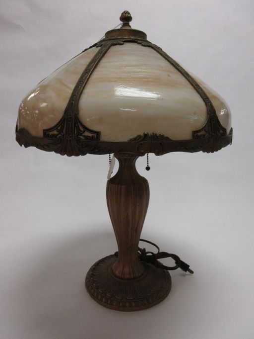 Antique Slag Glass Shade Table Lamp Art Deco Mar 24 2019