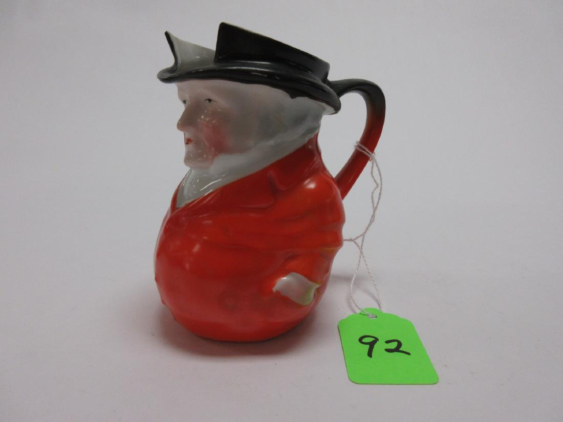 Royal Bayreuth Porcelain Toby Jug Pitcher Figural: 4 1/4"h x 4"w figural toby jug pitcher, blue mark, no chips or cracks