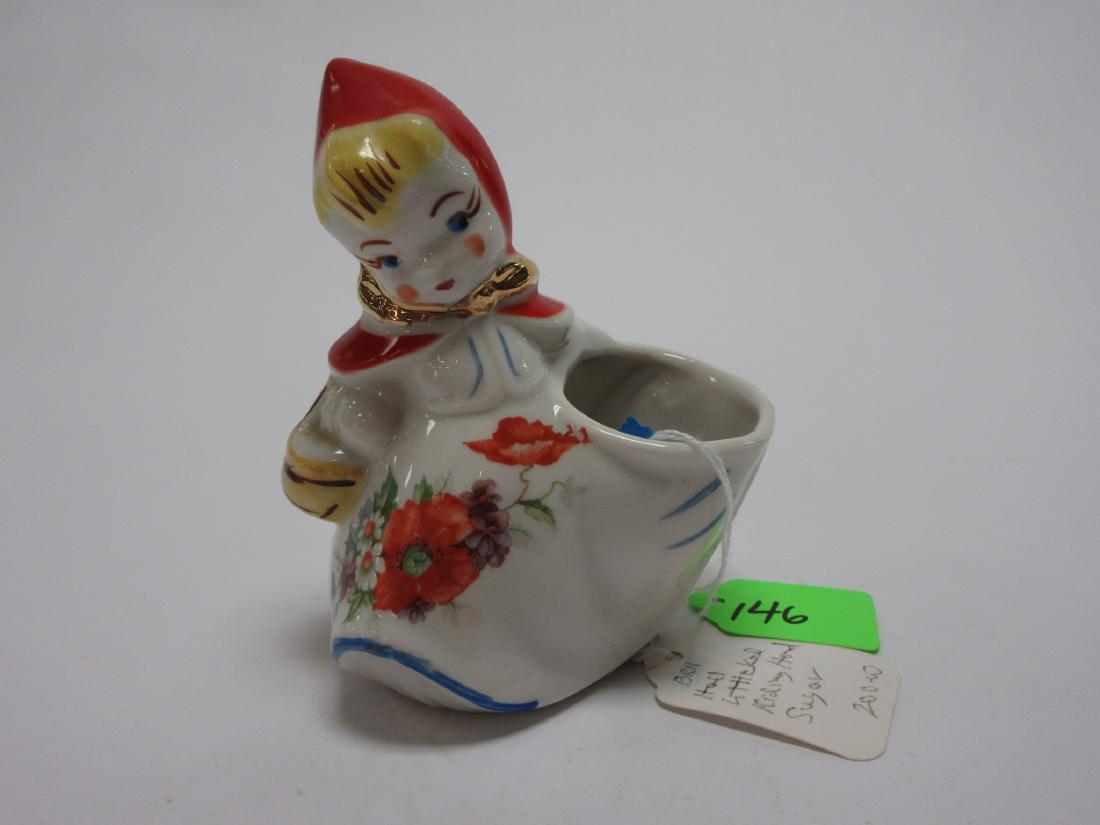 Hull Pottery Little Red Riding Hood Sugar Bowl: 5 1/2"h x 4 1/4"w open sugar bowl, no chips or cracks