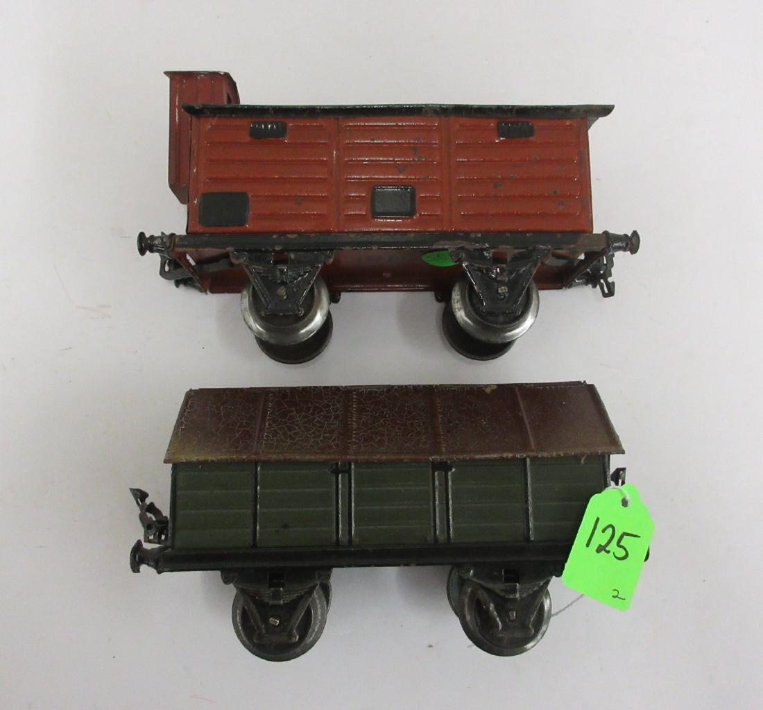 MARKLIN 2 4 WHL GA1 FRTS GRN COVERED GON & BROWN: MARKLIN 2 4 WHL GA1 FRTS GRN COVERED GON & BROWN GOODS-BOX CAR