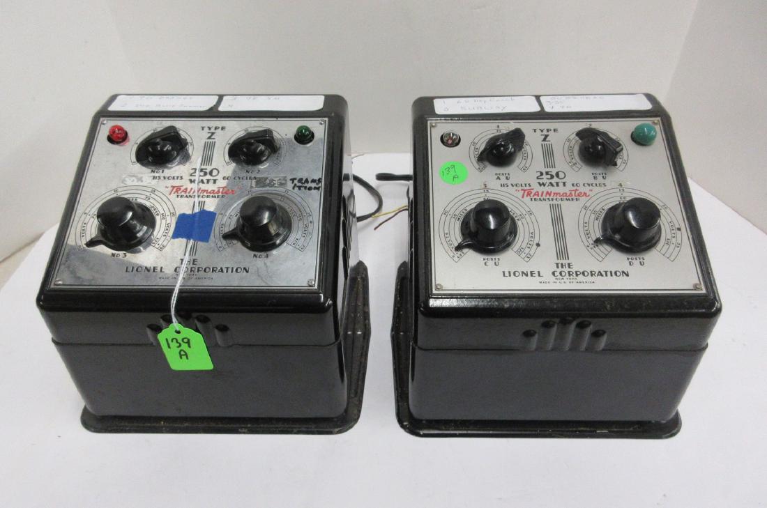 LIONEL (2) 250 WATT TYPE Z TRANSFORMERS: A LOT - LIONEL (2) 250 WATT TYPE Z TRANSFORMERS