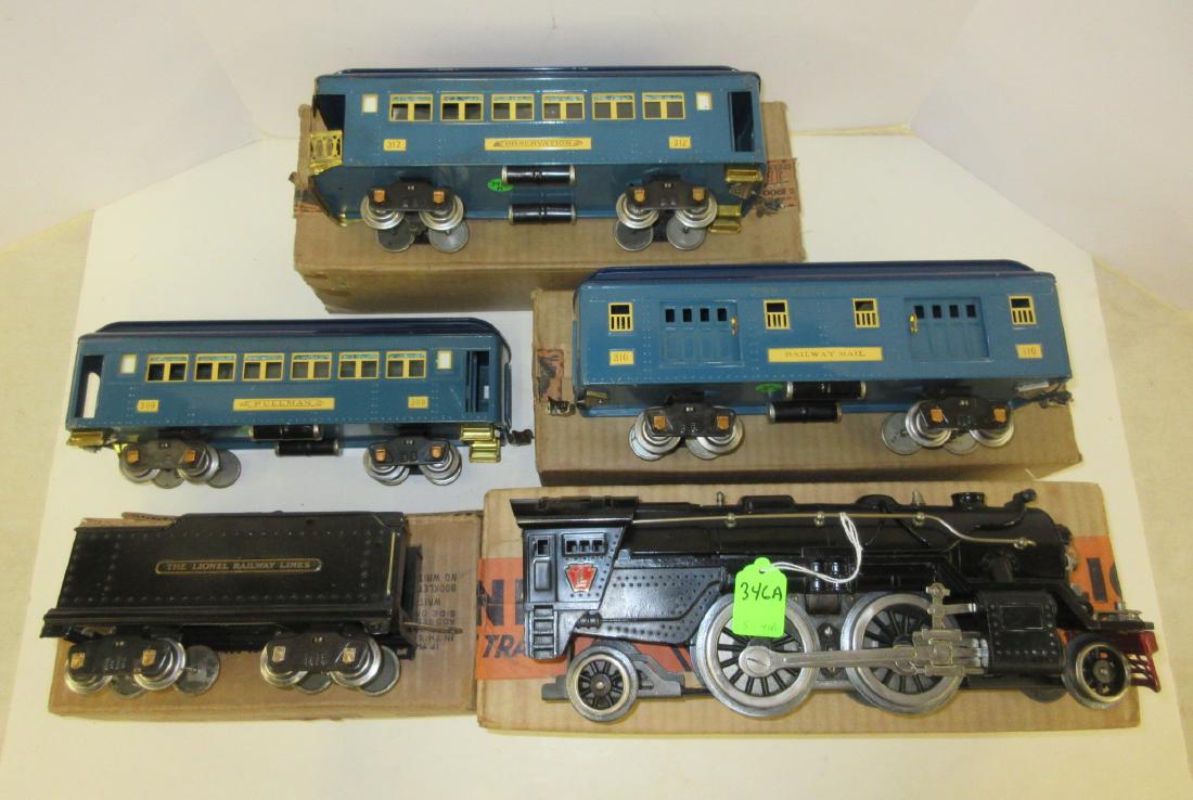 LIONEL 1835E & W L&T W 3 DRK BLUE OVER BLUE COACHES: A LOT - LIONEL 1835E & W L&T W 3 DRK BLUE OVER BLUE COACHES 309, 310 & 312 4 OBS
