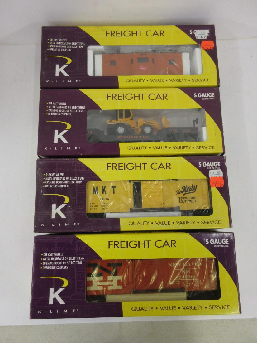 K-LINE S GAUGE 4PC MIL RD CAB & FLAT, MKT, NEW HAVEN (1 of 2)