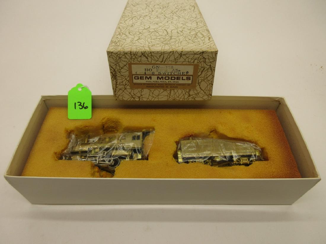 GEM MODELS BRASS HO SCALE PRR 0-4-0 LOCO & TENDER OB: GEM MODELS BRASS HO SCALE PRR 0-4-0 LOCO & TENDER OB COMPLETE EXCELLENT CONDITION FOAM INSERT IS CRUMBLING