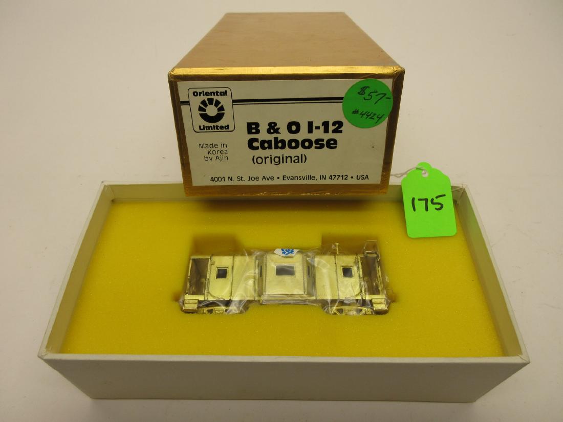 ORIENTAL LIMITED B&O I-12 BAYWINDOW CABOOSE BRASS OB: ORIENTAL LIMITED B&O I-12 BAYWINDOW CABOOSE BRASS OB MINT IN BOX
