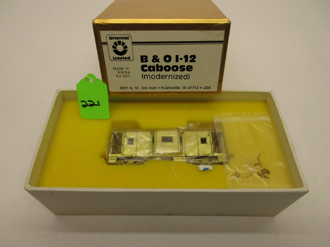 ORIENTAL LIMITED BRASS B&O I-12 CABOOSE MODERNIZED OB: ORIENTAL LIMITED BRASS B&O I-12 BAYWINDOW CABOOSE MODERNIZED OB UNPAINTED MINT IN BOX