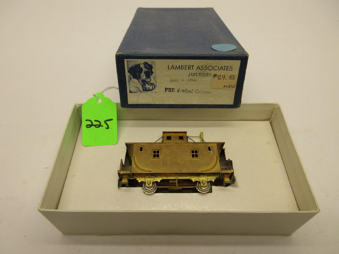 LAMBERT ASSOCIATES BRASS PRR 4 WHEEL CABOOSE OB MINT OB: LAMBERT ASSOCIATES BRASS PRR 4 WHEEL CABOOSE OB MINT IN BOX