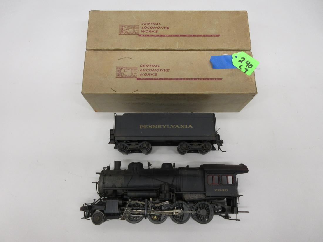 O SCALE CENTRAL LOCOMOTIVE WORKS BRASS PRR 2-8-0 H-10OB: CENTRAL LOCOMOTIVE WORKS BRASS PRR 2-8-0 H-10 OB EXCELLENT CONDITION