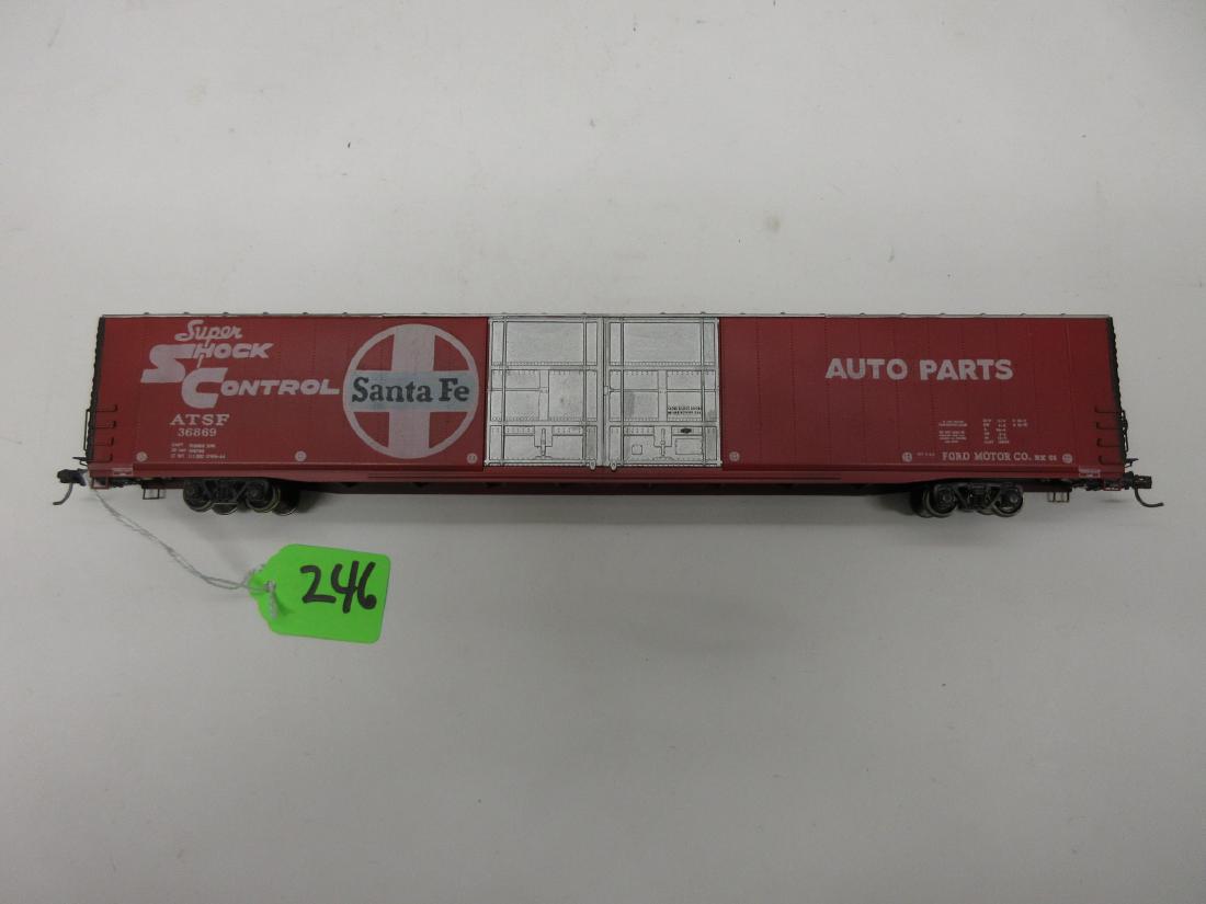 BRASS HO SCALE 86FT SANTA FE AUTO PARTS BOXCAR: BRASS HO SCALE 86FT SANTA FE AUTO PARTS BOXCAR EXCELLENT CONDITION KADEE COUPLERS