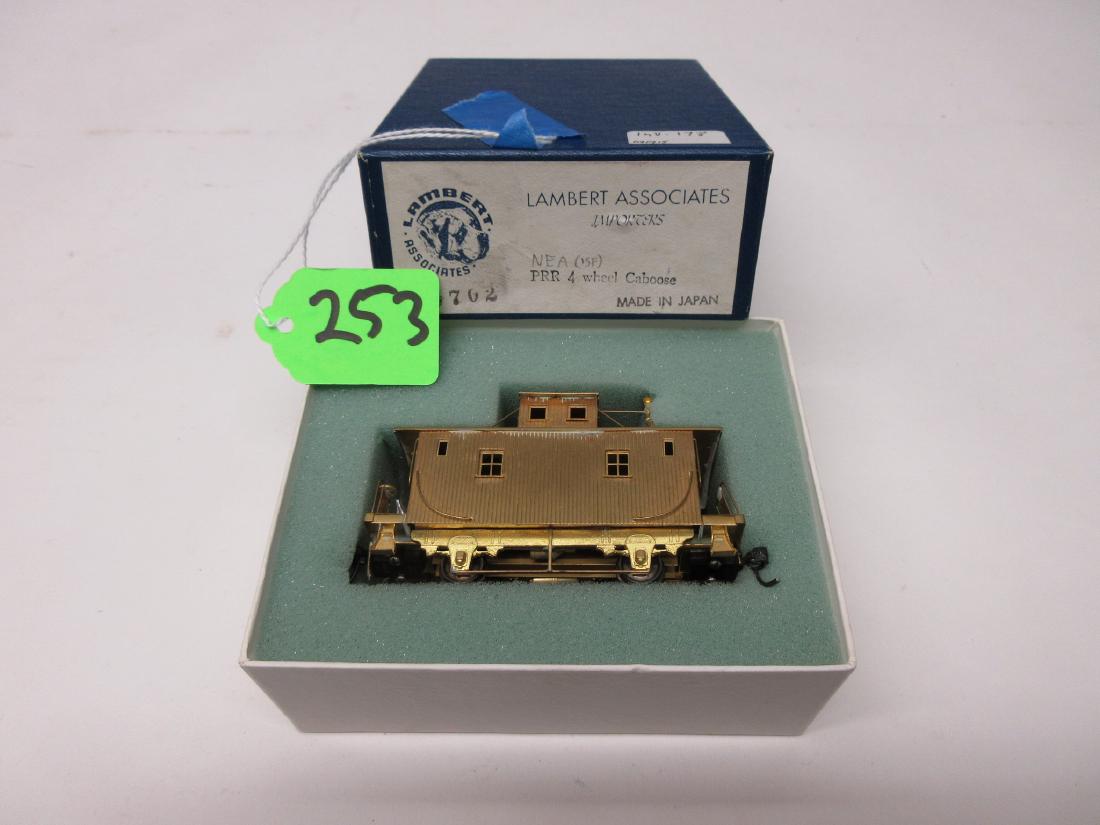 BRASS HO SCALE LAMBERT PRR 4 WHEEL WOOD CABOOSE OB: BRASS HO SCALE LAMBERT PRR 4 WHEEL WOOD CABOOSE OB UNPAINTED COMPLETE LIKE NEW IN BOX