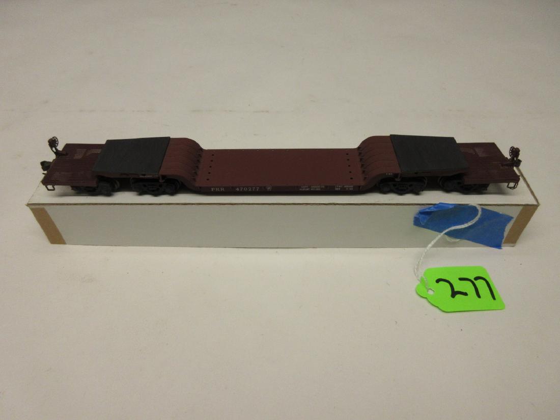 BRASS PRR DOUBLE TRUCK FLATCAR HO SCALE: BRASS PRR DOUBLE TRUCK FLATCAR HO SCSALE 1 TRUCK NEEDS REATTACHMENT OTHERWISE EXCELLENT CONDITION