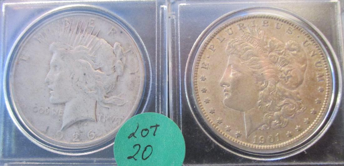 2PC Morgan & Peace Dollars (1 of 6)