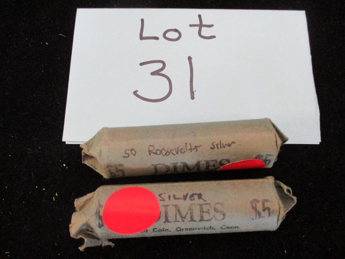 2PC Assorted Rolled Roosevelt Dimes (1 of 1)