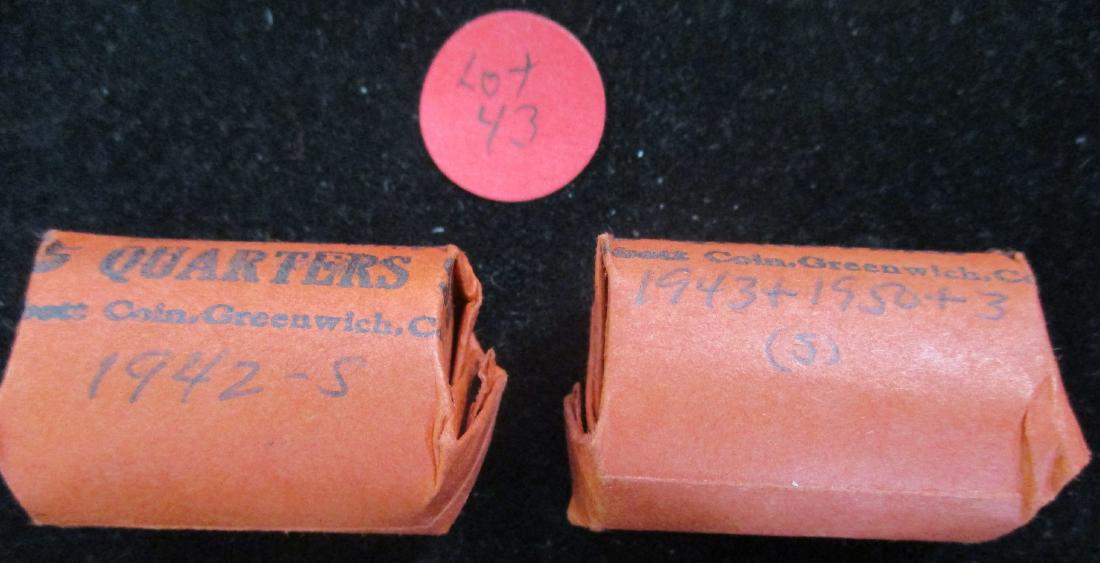 2 $5 Rolls Washington Quarters 1942-1950 (1 of 1)