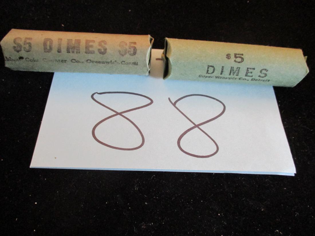 2PC Rolled Mixed Silver Dimes 1962, 1963 (1 of 1)