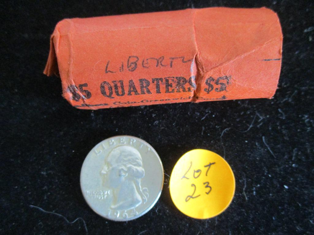 Rolled Washington Silver Quarters 5 Dollar Face (1 of 1)