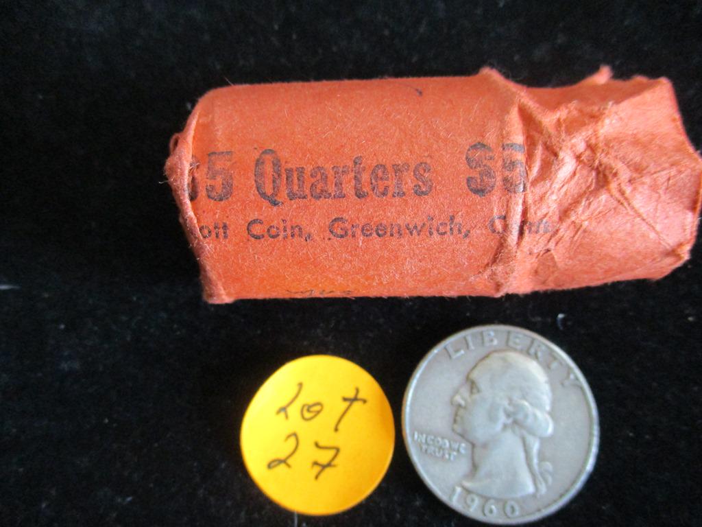 Rolled Washington Silver Quarters 5 Dollar Face (1 of 2)