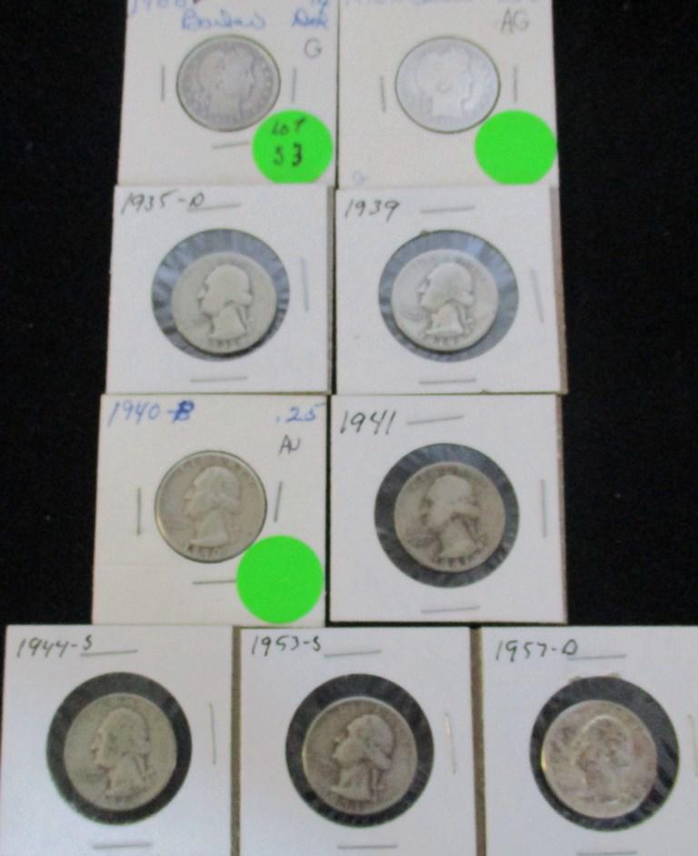 9PC Quarter Dollars 1908d-1957d (1 of 11)