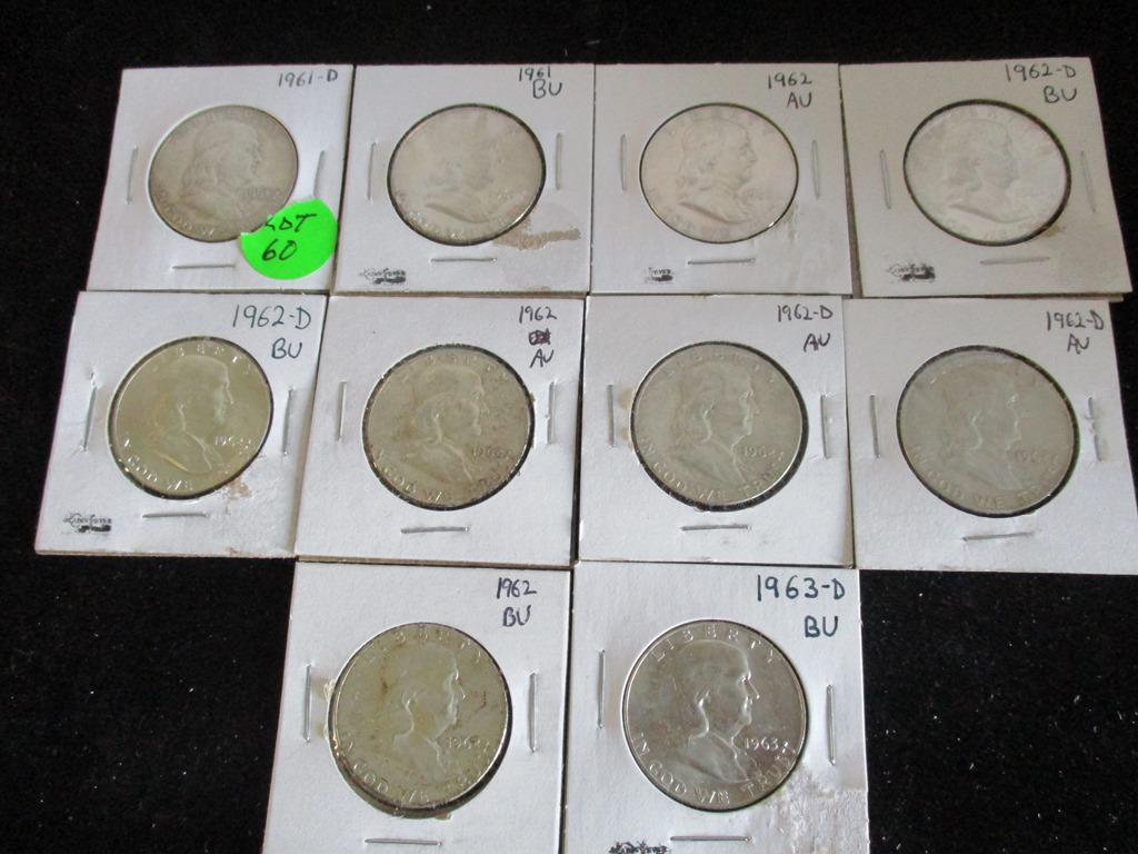 10PC Franklin Half Dollars 1961-1963 (1 of 7)