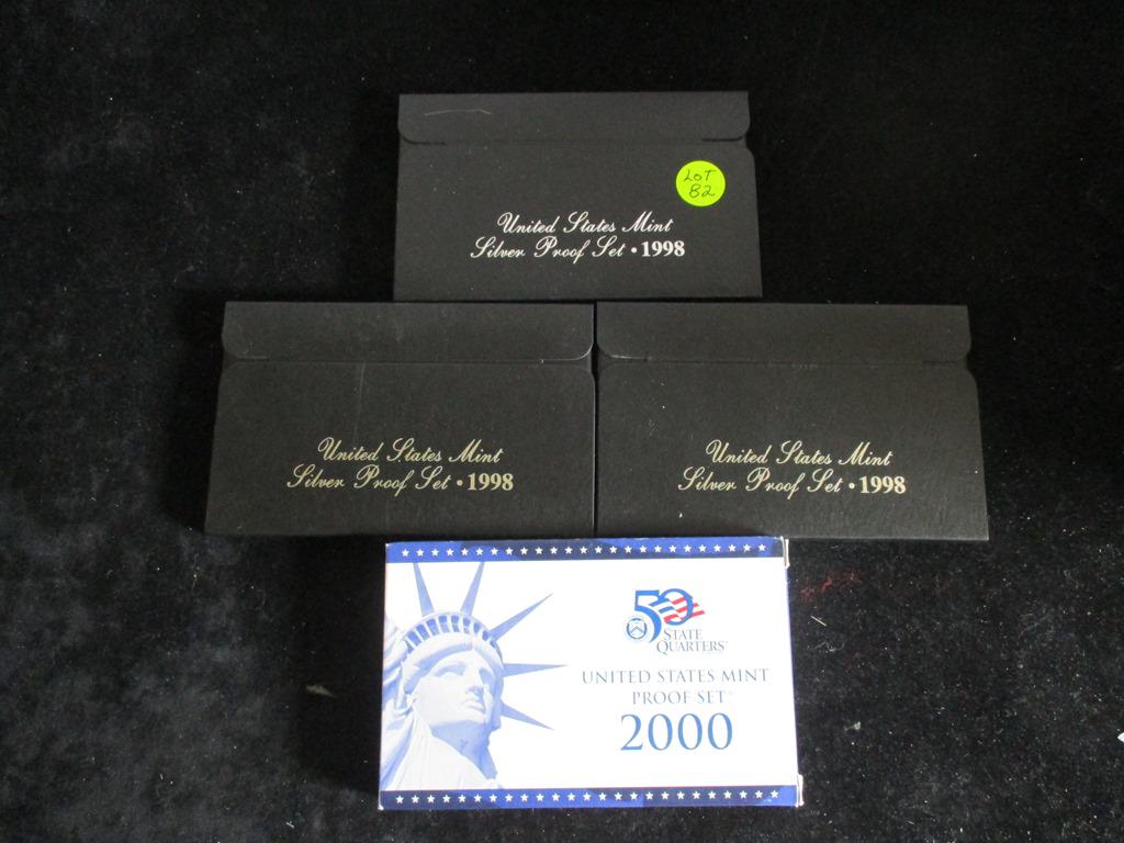 4PC Silver Proof Sets 1998, 2000 (1 of 1)