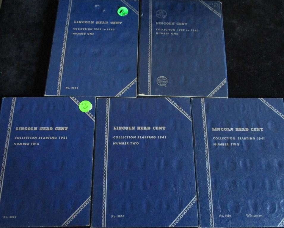 5PC Lincoln Head Cent Books (1) Full, (4) Partials (1 of 6)