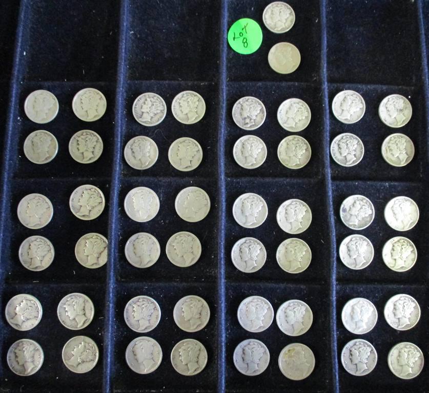 50PC Assorted Mercury Head Dimes $5 Face (1 of 14)