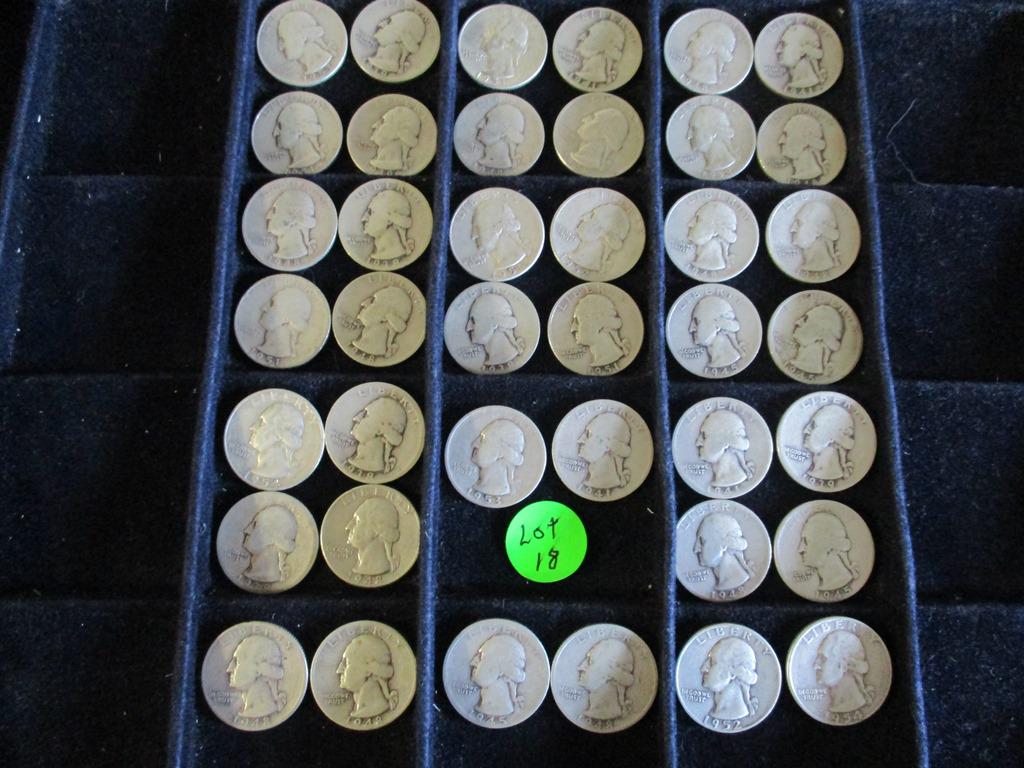 40PC Assorted Silver Washington Quarters $10 Face (1 of 12)