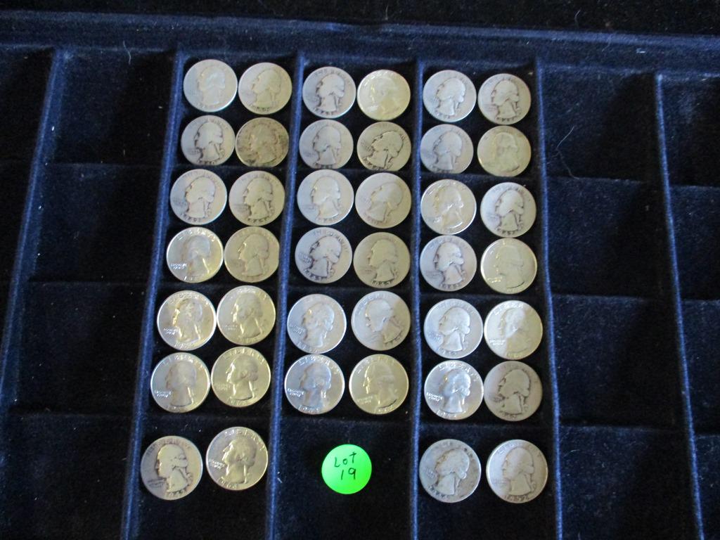 40PC Assorted Silver Washington Quarters $10 Face (1 of 11)