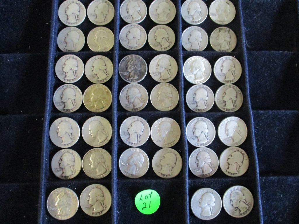 40PC Assorted Silver Washington Quarters $10 Face (1 of 11)